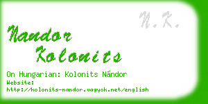 nandor kolonits business card